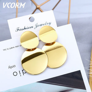 New Korean Acrylic Earrings For Women Statement Vintage Geometric Gold Dangle Drop Earrings 2020 Female Wedding Fashion Jewelry