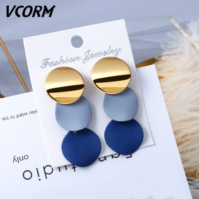 New Korean Acrylic Earrings For Women Statement Vintage Geometric Gold Dangle Drop Earrings 2020 Female Wedding Fashion Jewelry