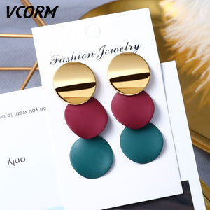 New Korean Acrylic Earrings For Women Statement Vintage Geometric Gold Dangle Drop Earrings 2020 Female Wedding Fashion Jewelry