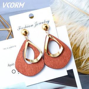 New Korean Acrylic Earrings For Women Statement Vintage Geometric Gold Dangle Drop Earrings 2020 Female Wedding Fashion Jewelry