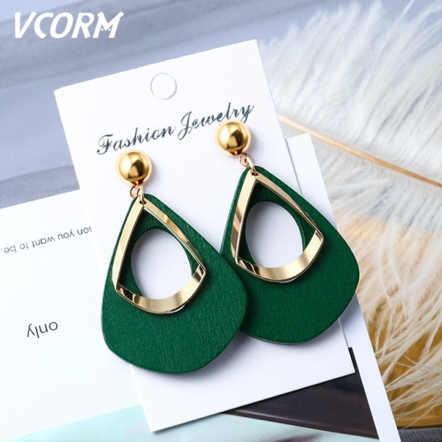 New Korean Acrylic Earrings For Women Statement Vintage Geometric Gold Dangle Drop Earrings 2020 Female Wedding Fashion Jewelry