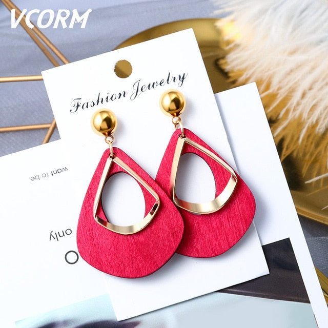 New Korean Acrylic Earrings For Women Statement Vintage Geometric Gold Dangle Drop Earrings 2020 Female Wedding Fashion Jewelry