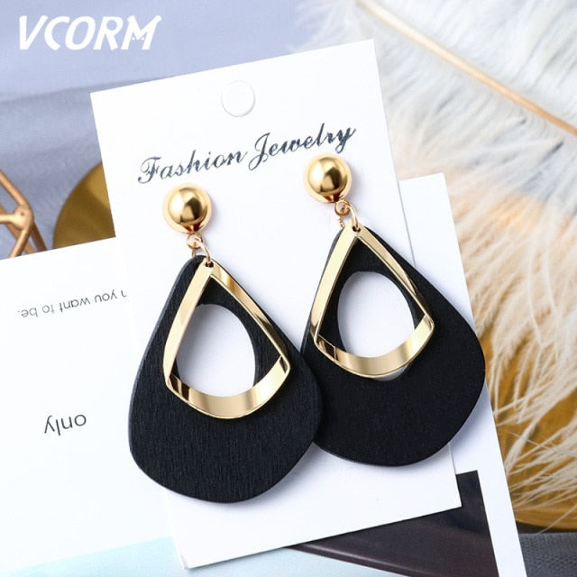 New Korean Acrylic Earrings For Women Statement Vintage Geometric Gold Dangle Drop Earrings 2020 Female Wedding Fashion Jewelry