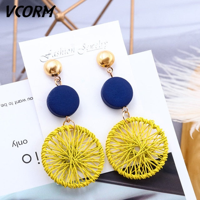 New Korean Acrylic Earrings For Women Statement Vintage Geometric Gold Dangle Drop Earrings 2020 Female Wedding Fashion Jewelry