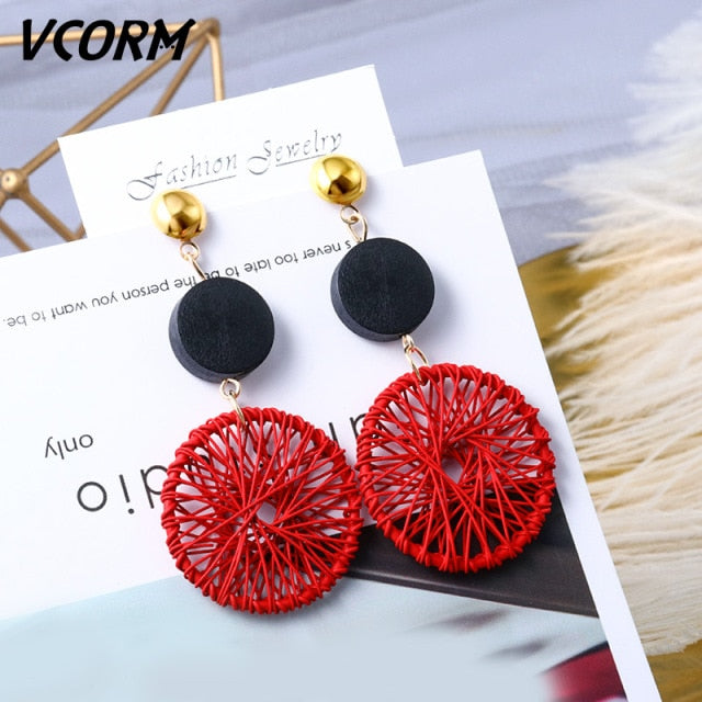 New Korean Acrylic Earrings For Women Statement Vintage Geometric Gold Dangle Drop Earrings 2020 Female Wedding Fashion Jewelry