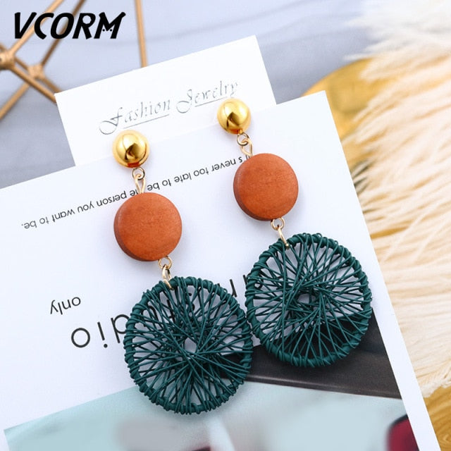 New Korean Acrylic Earrings For Women Statement Vintage Geometric Gold Dangle Drop Earrings 2020 Female Wedding Fashion Jewelry