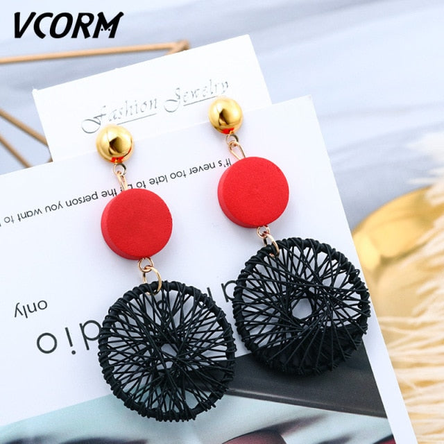 New Korean Acrylic Earrings For Women Statement Vintage Geometric Gold Dangle Drop Earrings 2020 Female Wedding Fashion Jewelry