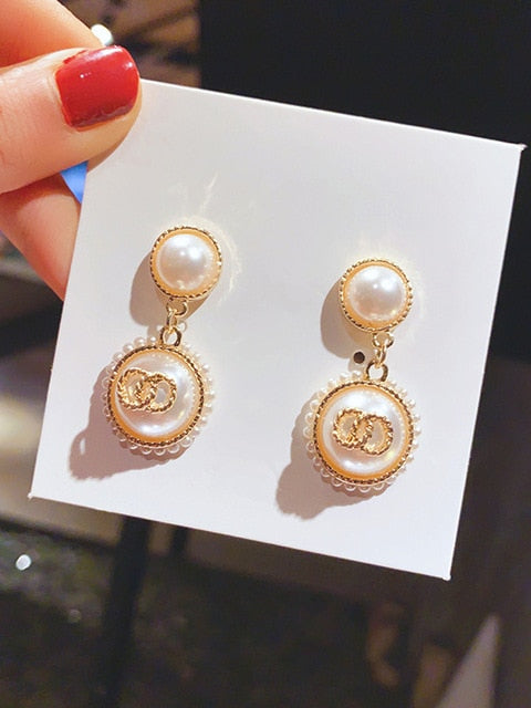 Luxury Brand Long Chain Letter G Hanging Earrings For Women Crystal Big Dangle Earring Wedding Jewelry Statement pendientes 2020