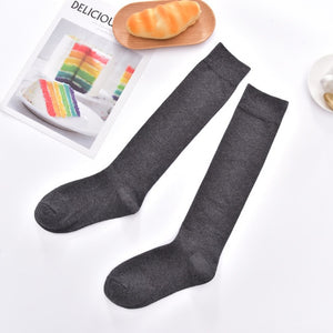 Cotton Ladies Knee High soild color Socks Women student Socks School Party street dancing knee sock for women