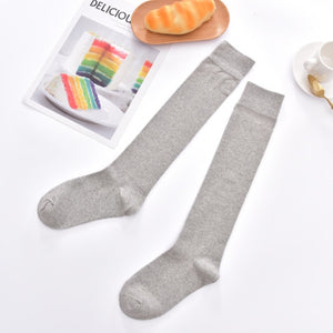 Cotton Ladies Knee High soild color Socks Women student Socks School Party street dancing knee sock for women