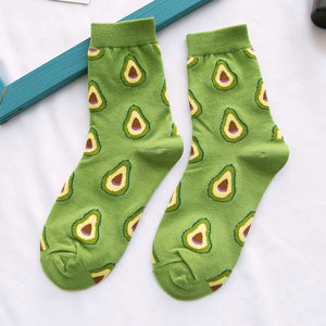 1pair Combed Cotton Fashion Hip Hop Man woman Socks Harajuku  fruit Skateboard oil painting animal Happy Socks Funny Sokken