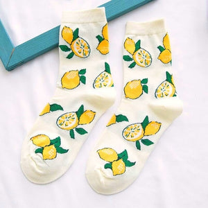 1pair Combed Cotton Fashion Hip Hop Man woman Socks Harajuku  fruit Skateboard oil painting animal Happy Socks Funny Sokken