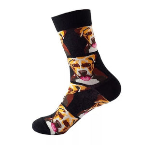 1pair Combed Cotton Fashion Hip Hop Man woman Socks Harajuku  fruit Skateboard oil painting animal Happy Socks Funny Sokken