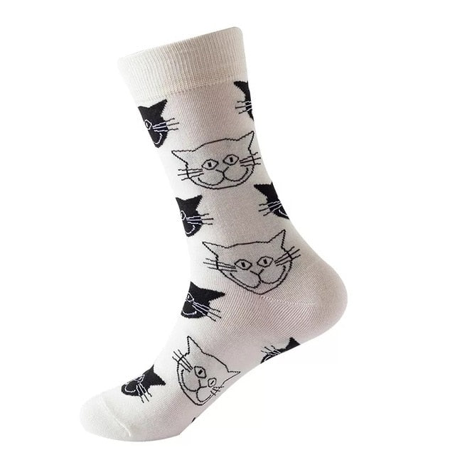 1pair Combed Cotton Fashion Hip Hop Man woman Socks Harajuku  fruit Skateboard oil painting animal Happy Socks Funny Sokken