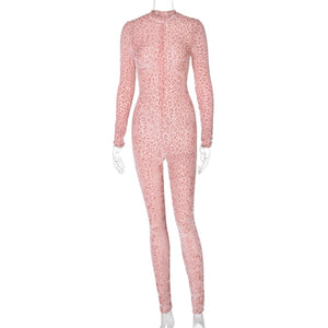 Chicology Leopard Mesh Winter Fall Long Jumpsuit Sexy Y2K Club Outfits Women 2020 Fashion Clothes Bodycon One Piece Streetwear