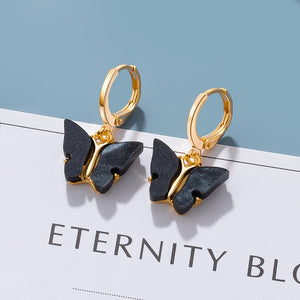 Korean Statement Earrings For Women 2020 Fashion Vintage Black Arcylic Gold Geometric Tassel Drop Earings Female Brincos Jewelry