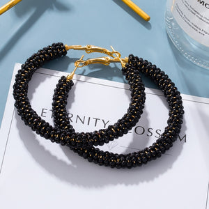 Korean Statement Earrings For Women 2020 Fashion Vintage Black Arcylic Gold Geometric Tassel Drop Earings Female Brincos Jewelry