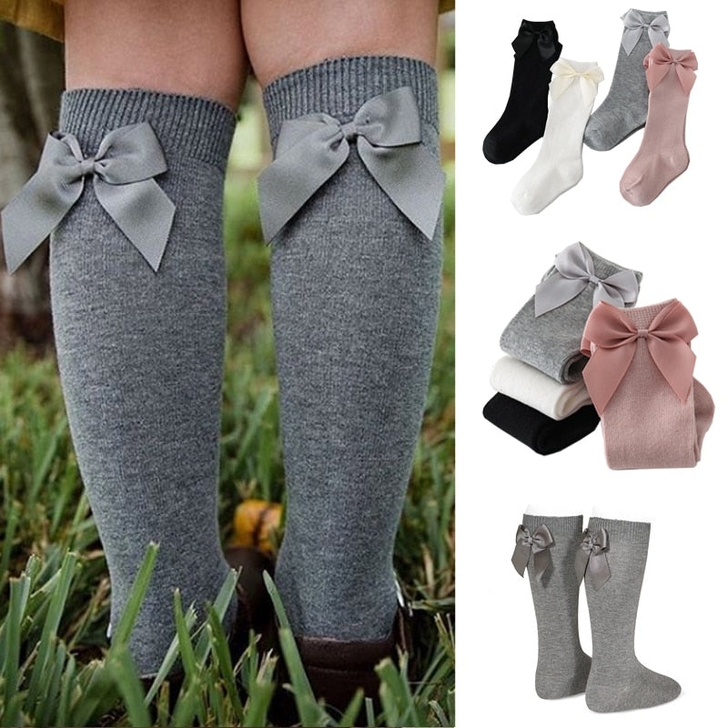 2020 Baby Girls Socks New Toddlers Girl Big Bow Knee High Long Soft Kids Socks Bowknot 100% Cotton 0-3 Years Newborn Socks