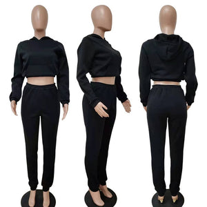 hirigin Sporty 2 Piece Set Hoodies and Sweatpants Fall Winter Clothes Women Two Piece Outfits Casual Tracksuits Sweatsuits