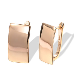 Kinel Hot Fashion Glossy Dangle Earrings 585 Rose Gold Simple Square Earrings For Women High Quality Daily Fine Jewelry