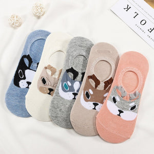 27 Style 10 Piece=5 Pairs/Lot Cute Harajuku Animal Women Socks Set Funny Spring Cat Dog Rabbit Panda Low Cut Short Sock Happy