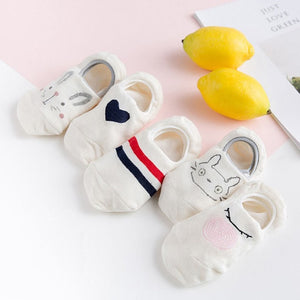 27 Style 10 Piece=5 Pairs/Lot Cute Harajuku Animal Women Socks Set Funny Spring Cat Dog Rabbit Panda Low Cut Short Sock Happy