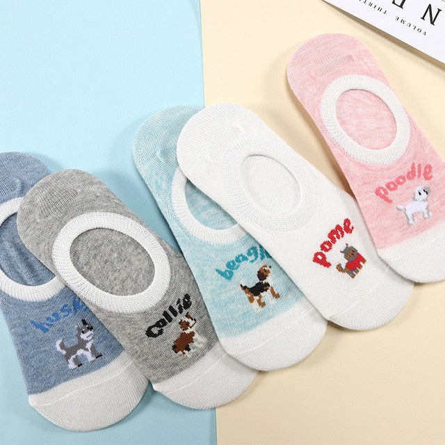 27 Style 10 Piece=5 Pairs/Lot Cute Harajuku Animal Women Socks Set Funny Spring Cat Dog Rabbit Panda Low Cut Short Sock Happy