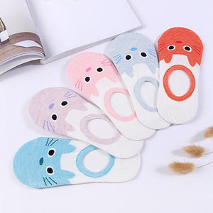 27 Style 10 Piece=5 Pairs/Lot Cute Harajuku Animal Women Socks Set Funny Spring Cat Dog Rabbit Panda Low Cut Short Sock Happy