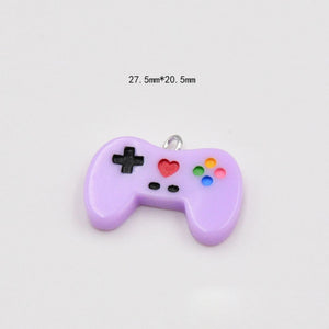 10pcs New Colorful Gamepad Resin Charms for Keychain Earings Pendant Hair Jewlery Findings Cute Floating Pendant Charm C324