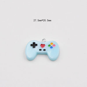 10pcs New Colorful Gamepad Resin Charms for Keychain Earings Pendant Hair Jewlery Findings Cute Floating Pendant Charm C324