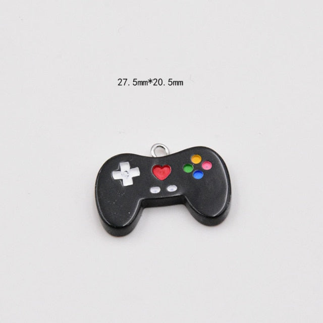 10pcs New Colorful Gamepad Resin Charms for Keychain Earings Pendant Hair Jewlery Findings Cute Floating Pendant Charm C324