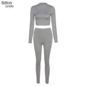 Sisterlinda Women Sporty Active Wear Matching Sets Fall Long Sleeve Tops Tees And Leggings 2 Two Piece Workout Outfits Sportwear