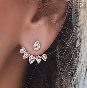 2020 New Crystal Flower Drop Earrings for Women Fashion Jewelry Gold colour Rhinestones Earrings Gift for Party Best Friend