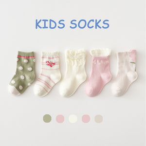 5 Pairs Cotton Kids Socks Warm Winter Socks For Baby Girls Cute Cartoon Newborn Toddler Socks Casual Sport Boys Socks 0-12 Yrs