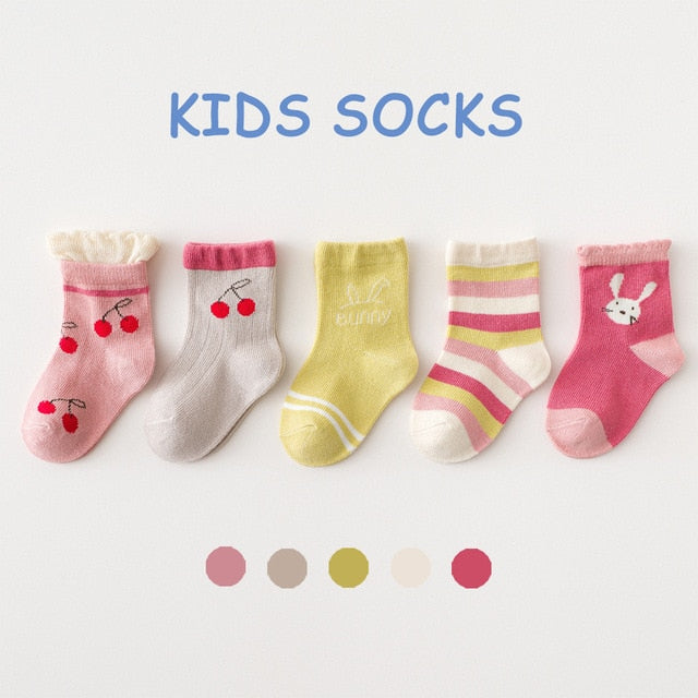 5 Pairs Cotton Kids Socks Warm Winter Socks For Baby Girls Cute Cartoon Newborn Toddler Socks Casual Sport Boys Socks 0-12 Yrs