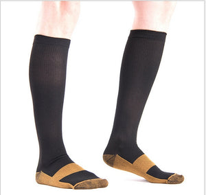 1 Pair Unisex Copper Compression Socks Women Men Anti Fatigue Pain Relief Knee High Stockings 15-20 mmHg Graduated For ONDREJ