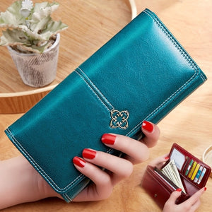 Women's wallet made of leather Wallets Three fold VINTAGE Womens purses mobile phone Purse Female Coin Purse Carteira Feminina