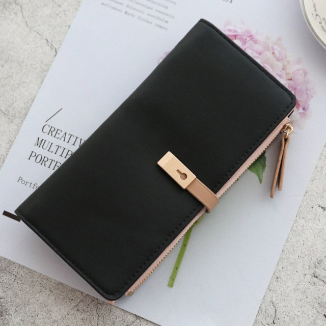 Long Women's Wallet Female Purses Tassel Coin Purse Card Holder Wallets Pu Leather Clutch Money Bag Purses Card Holder Carteira