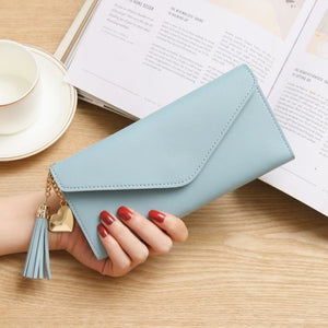 Long Women's Wallet Female Purses Tassel Coin Purse Card Holder Wallets Pu Leather Clutch Money Bag Purses Card Holder Carteira