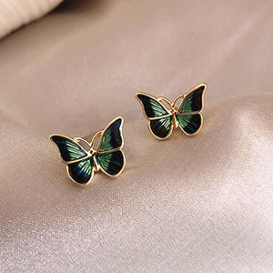 Korean Retro Asymmetric Butterfly Imitation Pearl Earrings Fashion Round Flower Brincos Long Statement Wings Earrings Jewelry