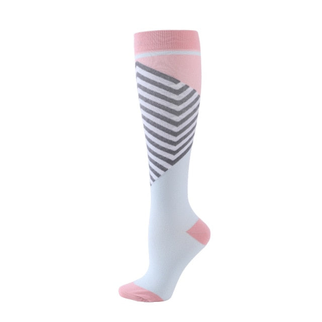 Compression Socks Varicose Veins Men Women Sports Running Socks Knee High 20-30mmgh Travel Nurses Compression Stocking