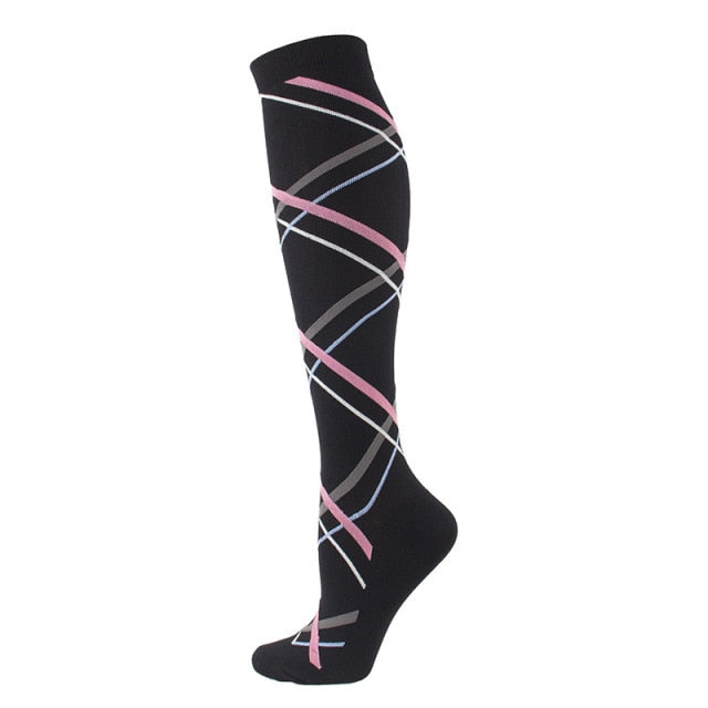 Compression Socks Varicose Veins Men Women Sports Running Socks Knee High 20-30mmgh Travel Nurses Compression Stocking