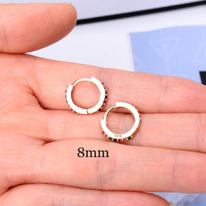 2 Pcs Rainbow Little Huggies Hoop Earrings Girl Tiny Rings Cartilage Small Helix Piercing Conch Earlobe Tragus Circle Men Hoops