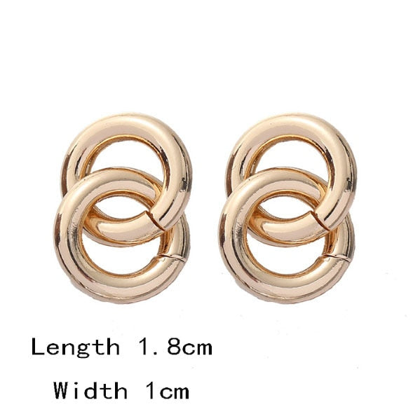 Retro Minimalist Square Earrings Irregular Stud Earrings New Exaggerated Cold Wind Fashion Earring for Women Opening Accessories