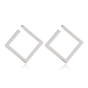 Retro Minimalist Square Earrings Irregular Stud Earrings New Exaggerated Cold Wind Fashion Earring for Women Opening Accessories