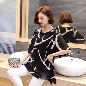 New 2021 Summer Short Sleeve Women's Clothing Fashion Plus Size 5XL Chiffon Women Blouse Shirt Loose Woemn's Tops Blusas 60A 30