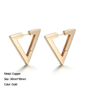 Classic Stainless Steel Ear Buckle for Women Trendy Gold Color Small Large Circle Hoop Earrings Punk Hip Hop Jewelry Accessories