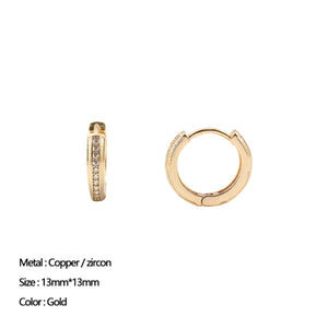 Classic Stainless Steel Ear Buckle for Women Trendy Gold Color Small Large Circle Hoop Earrings Punk Hip Hop Jewelry Accessories