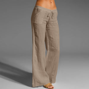 Autumn Oversized Wide Leg Pants Celmia Women Vintage Linen Palazzo Fashion Long Trousers Casual Elastic Waist Solid Pantalon 5XL