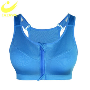 LAZAWG Plus Size S-5XL Sports Bra for Women Gym Push Up Vest Underwear High Shockproof Breathable Fitness Athletic Yoga Bra Tops